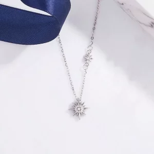 Collier Tournesol Argent Sterling 925