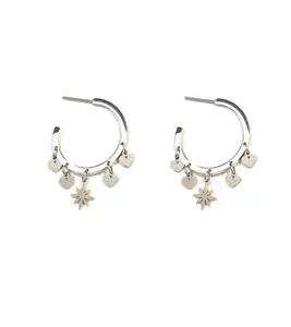 BOUCLE D'OREILLE ETOILE COEUR